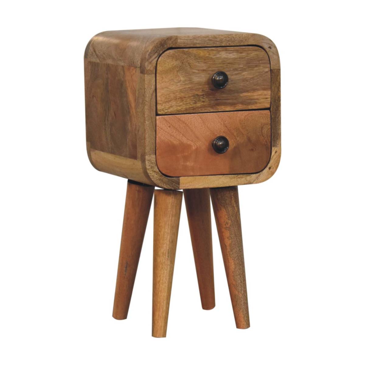 Artisan Furniture Solid Wood Extra Mini Curved Oak-ish Bedside