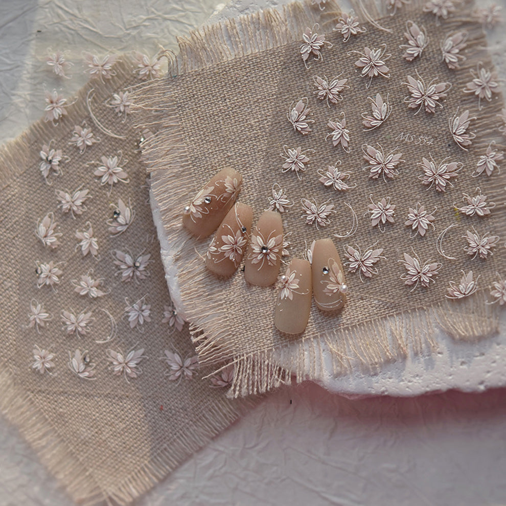 Hello Claws | Pink Flower Diamond Nail Deco Sticker