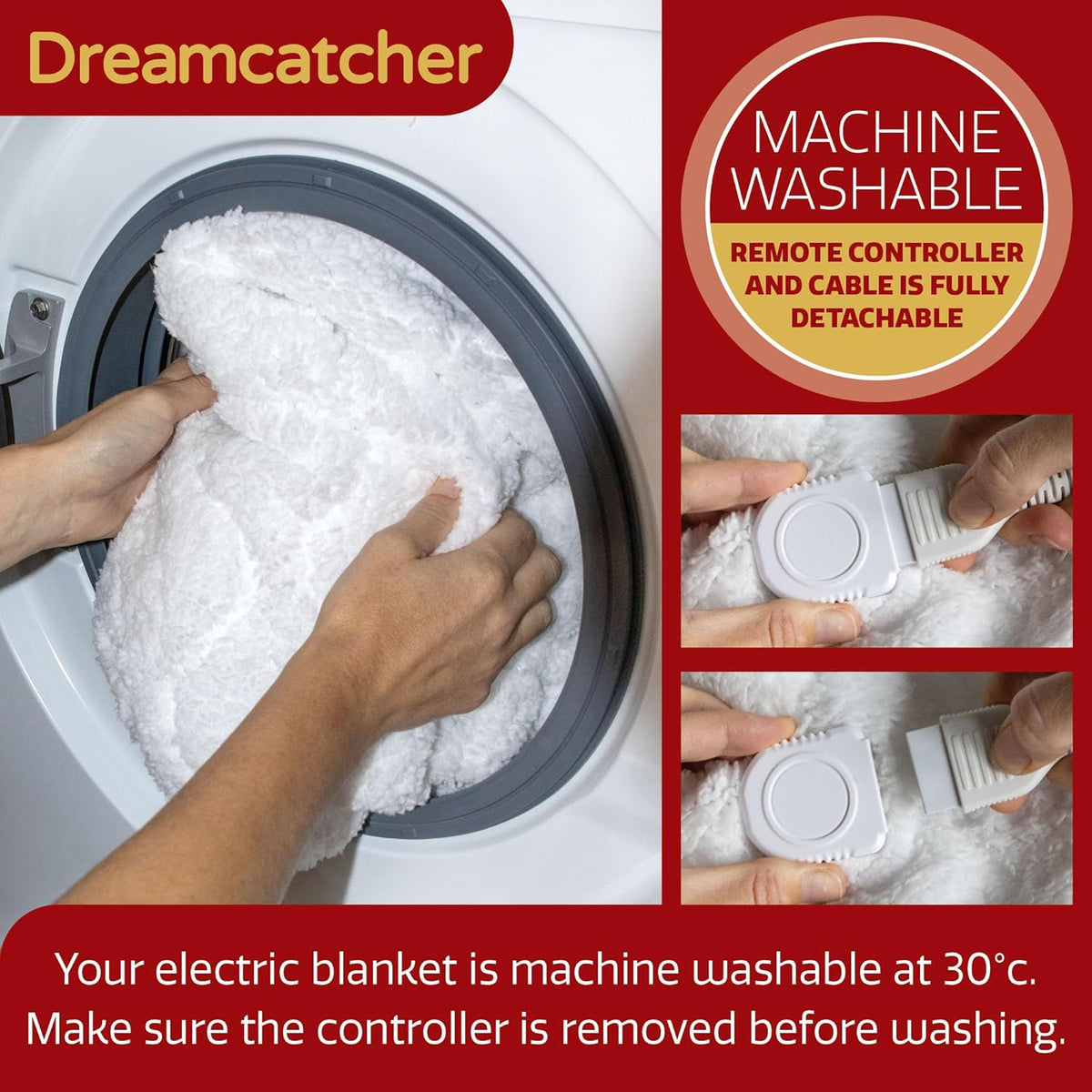 King Size Electric Blanket 203x152cm Soft Fleece Polyester Dreamcatcher