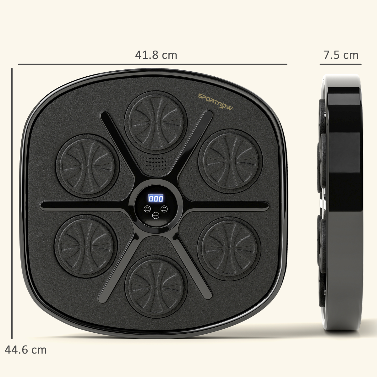 SPORTNOW Smart Bluetooth Boxing Machine Wall Mounted with 9 Speeds & Modes
