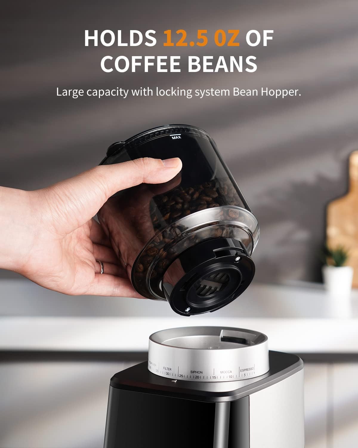 Conical Burr Coffee Grinder Electric Espresso 51 Settings Timer SHARDOR