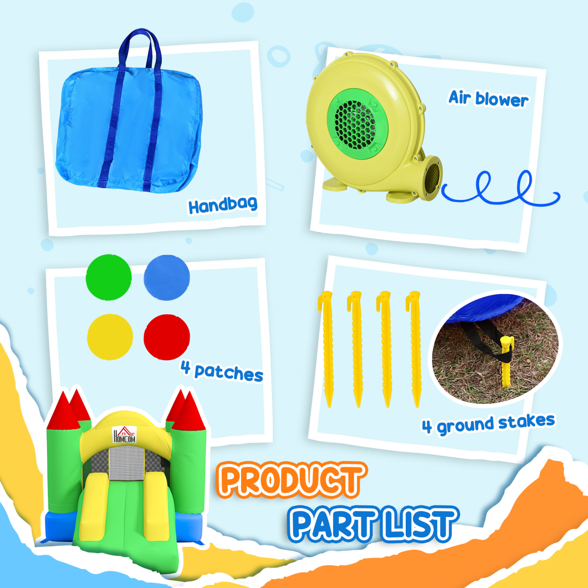 Premium Bouncy Castle with Slide - Durable Inflatable Jumper for Kids - HOMCOM