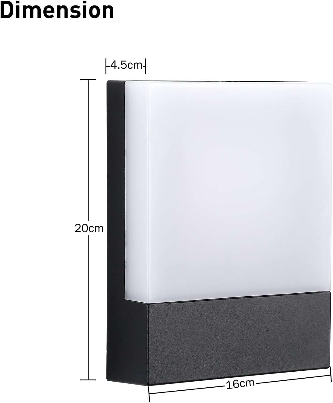 Outdoor Wall Light 18W Waterproof IP65 Sconce Warm White Black Lightsjoy