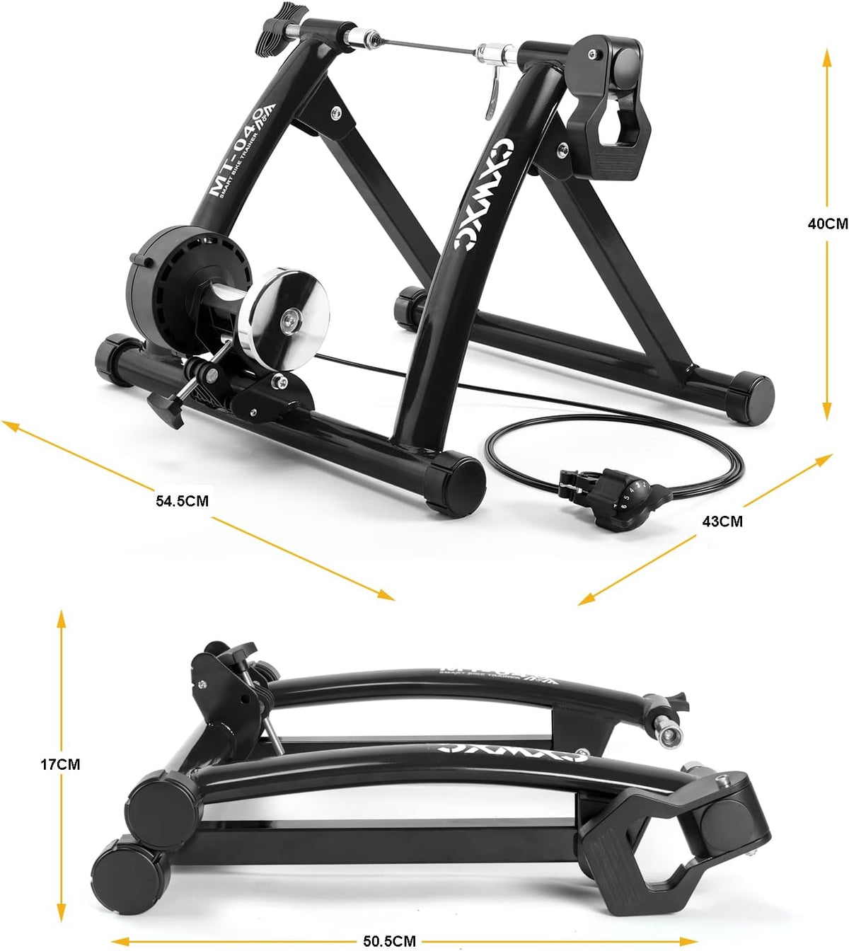 CXWXC Turbo Bike Trainer Stand 26–29"/700C, Foldable with Quick Release
