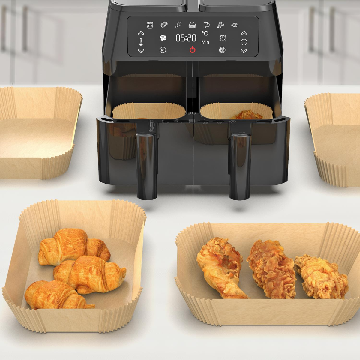Vinsani 100pcs Air fryer paper liners 1010406