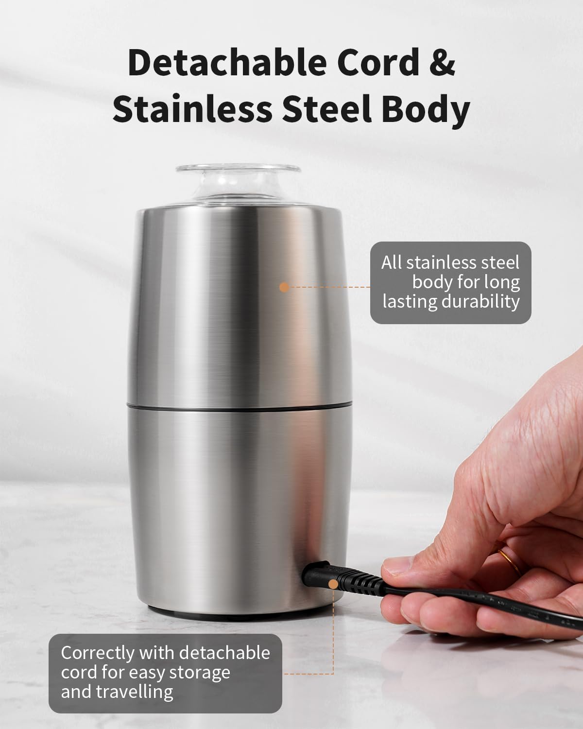 Coffee Grinder 300W Stainless Steel Low Noise Electric Grinder SHARDOR