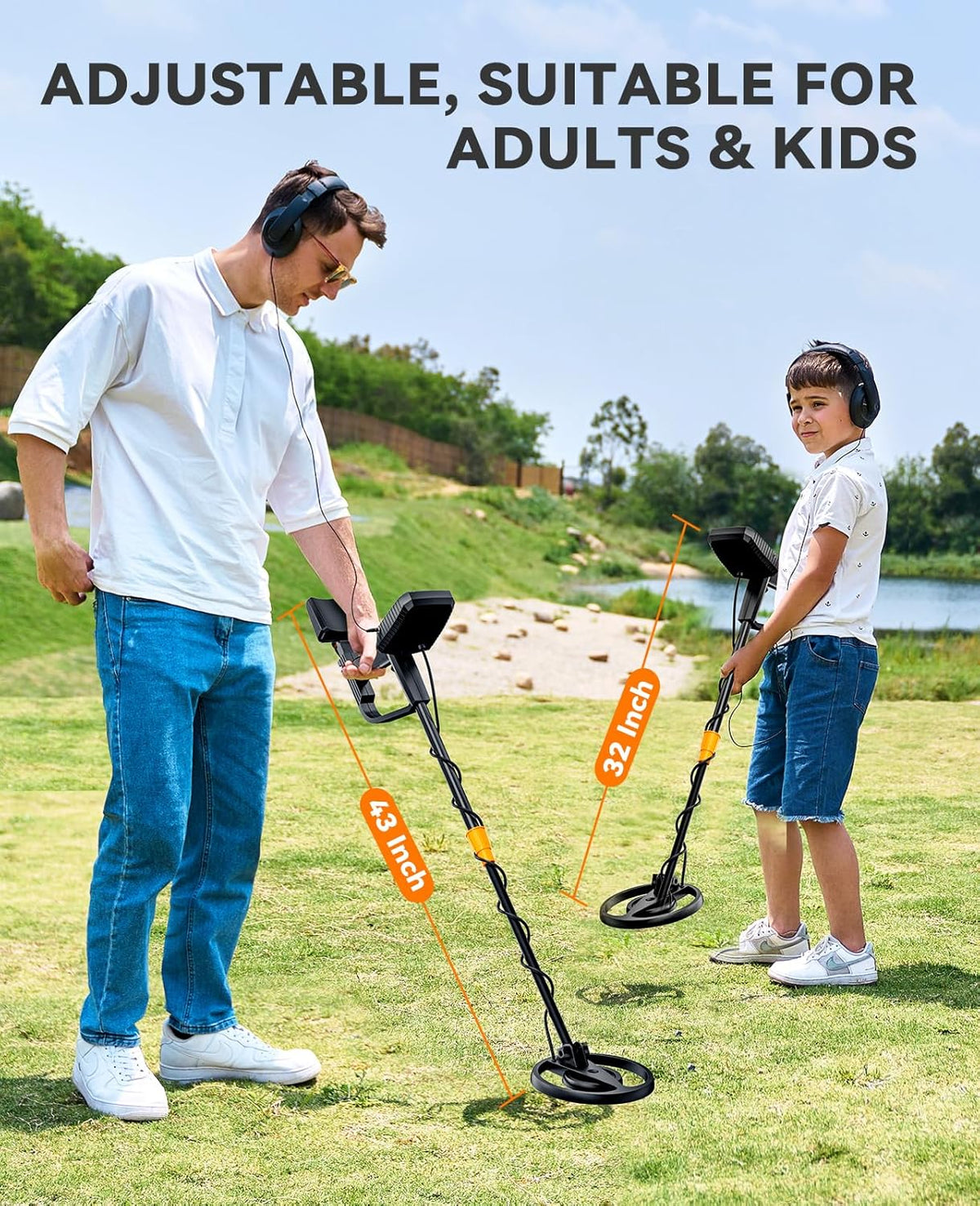 Metal Detector Waterproof Gold Detecting LCD Display 4 Modes SUNPOW