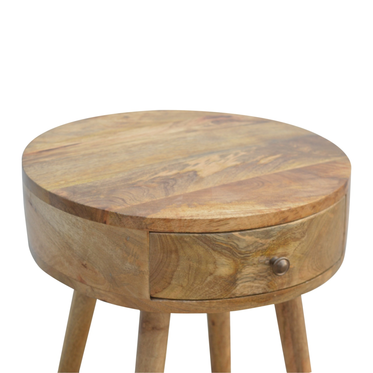 Artisan Furniture Solid Wood Nordic Circular Shaped Bedside