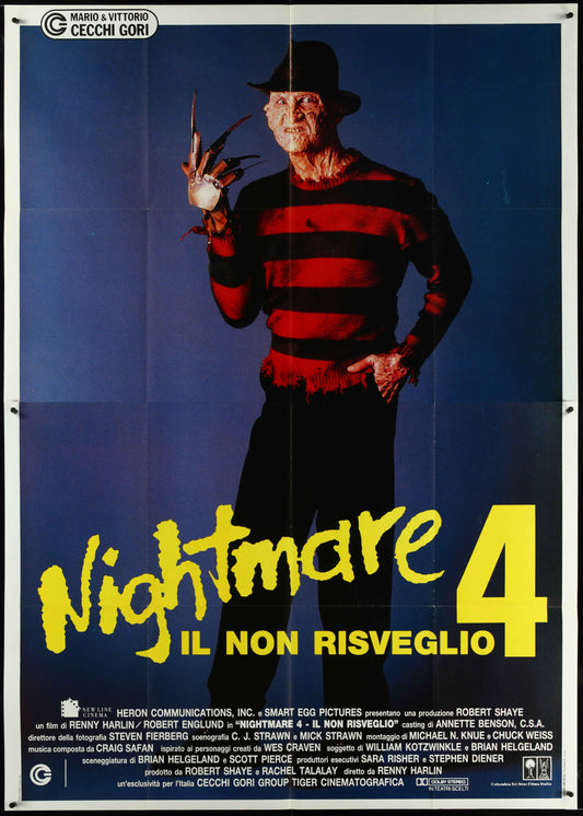 A Nightmare On Elm Street 4: The Dream Master (1989) Original Italian Two Panel Movie Poster