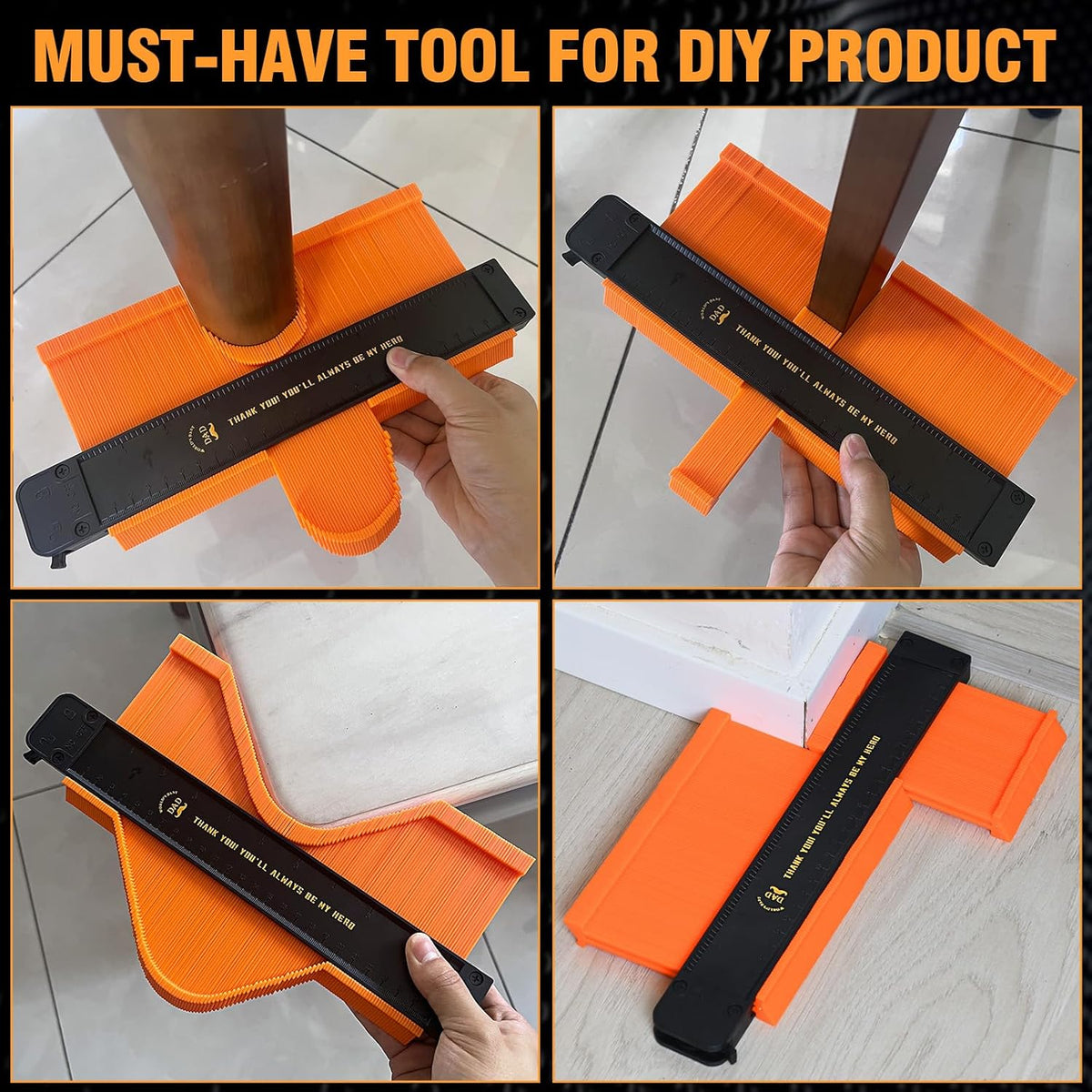 Contour Gauge 10 Inch Adjustable Profile Ruler with Lock 25cm Tool Charfia