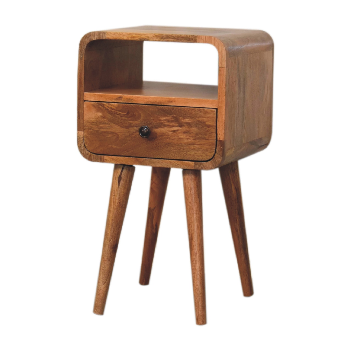 Artisan Furniture Solid Wood Mini Oakish Curve Open Bedside
