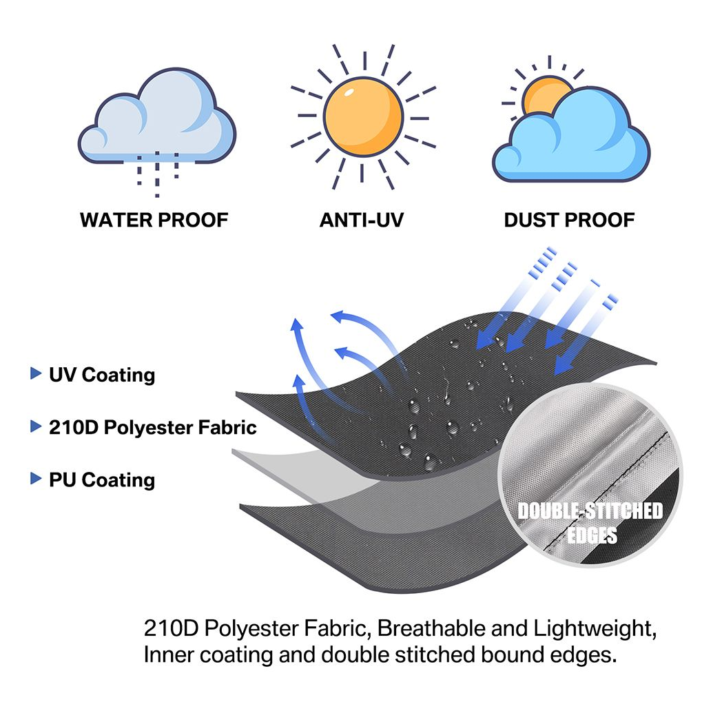 280cm Garden Parasol Cover Patio Umbrella Heavy Duty Waterproof Furniture Protector