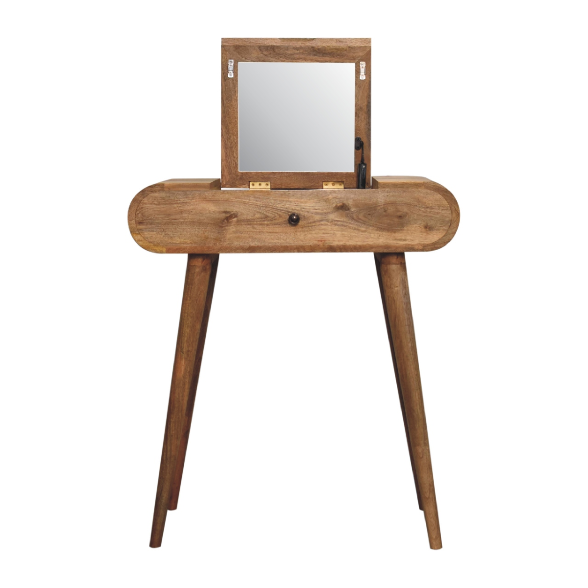 Artisan Furniture Solid Mango Wood Mini Oak-ish Round Dressing Table