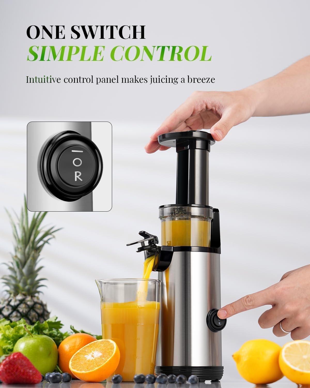 Cold Press Juicer Slow Masticating High Yield Easy Clean 600ml KIDISLE