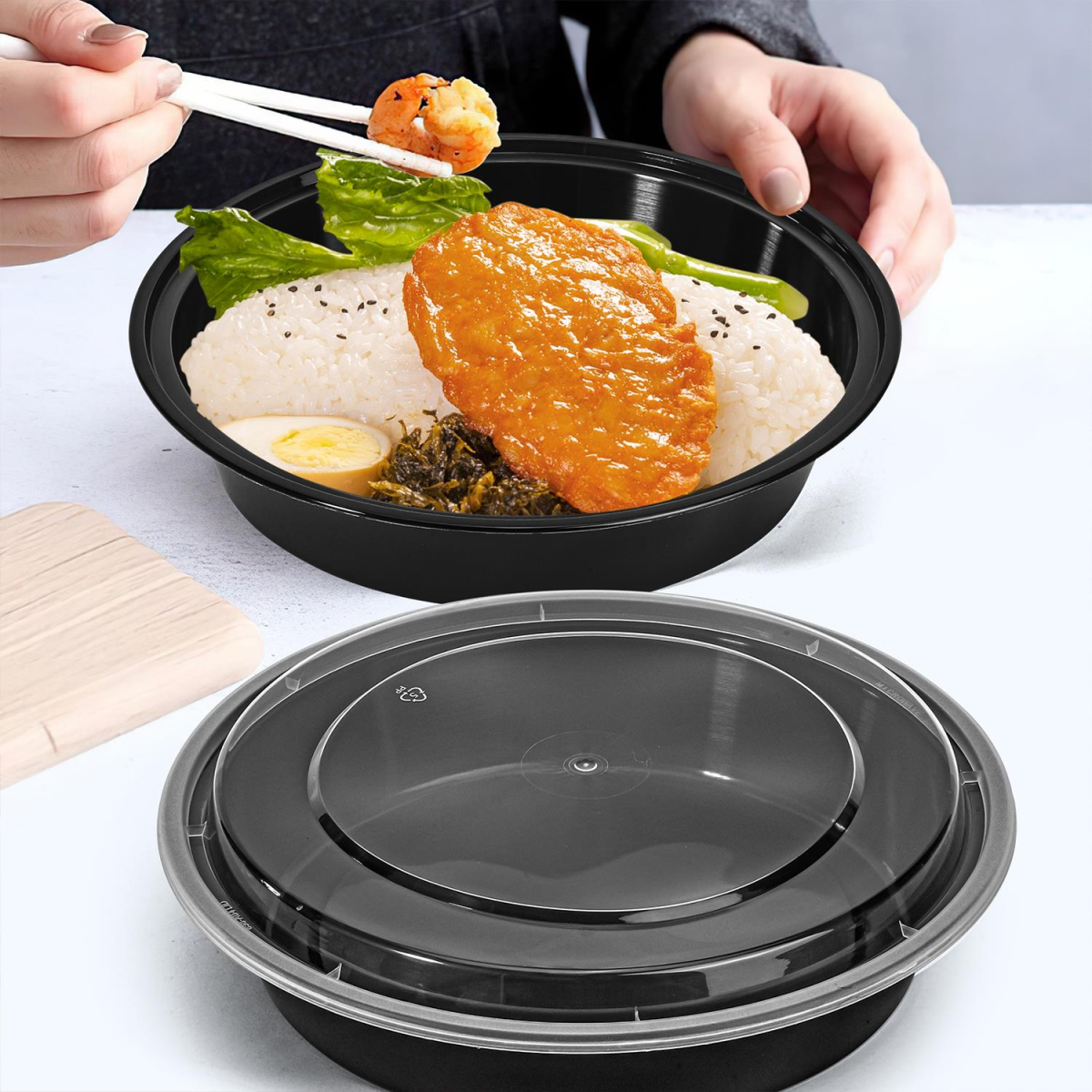 VINSANI 20pk ROUND 1 COMPARTMENT MEAL PREP CONTAINERS 1010493