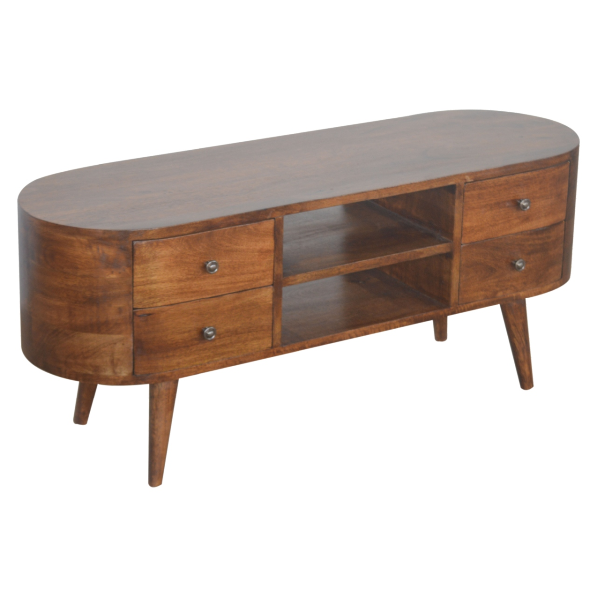 Artisan Furniture Solid Wood Chestnut Rounded Entertainment Unit