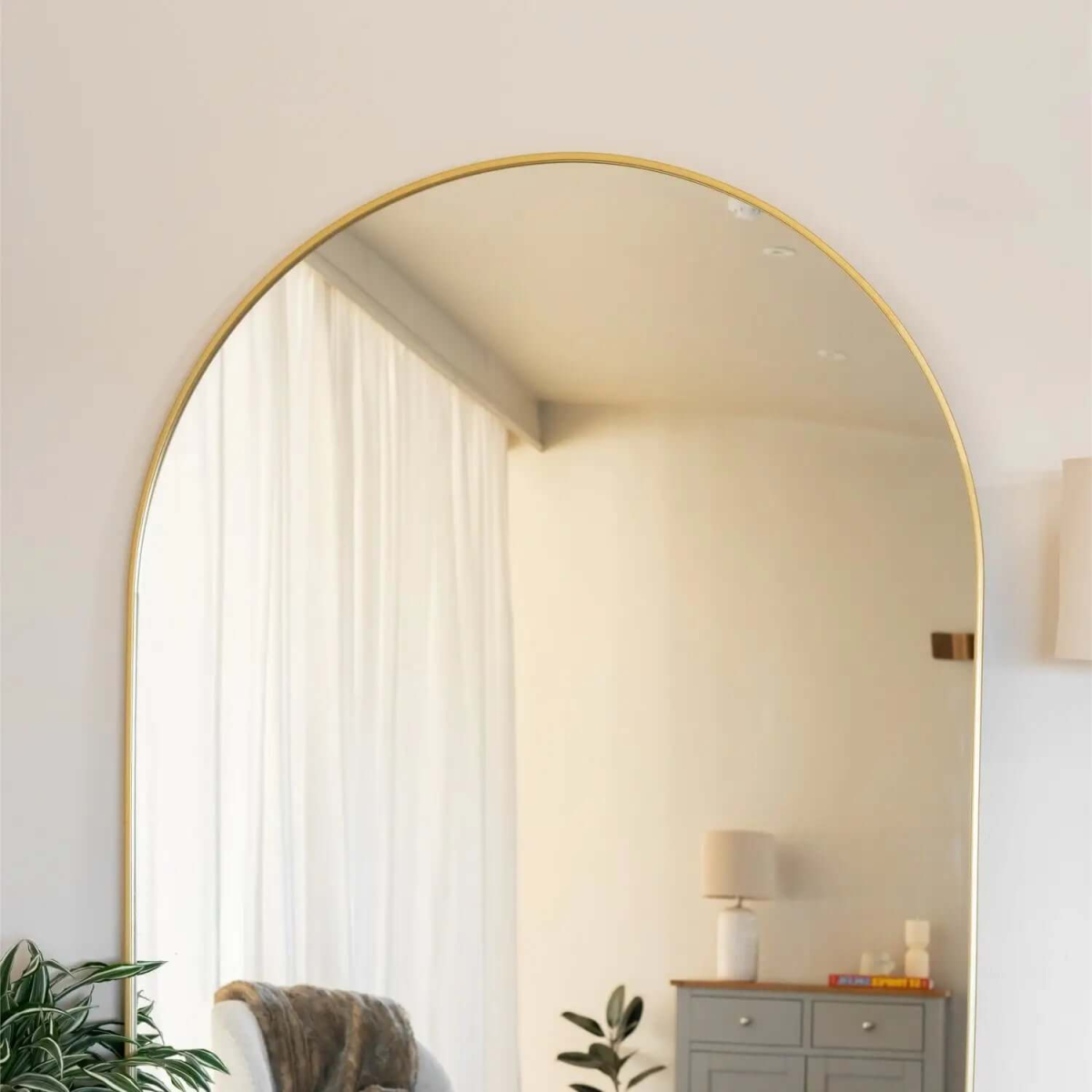 Akiko- Full Length Gold Metal Arched Mirror - 180cm x 90cm