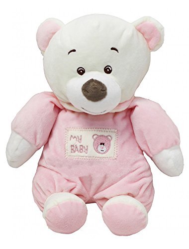 9" Soft Teddy Bear With Ring Bell Baby Ring Rattle Plush Toy (Pink)