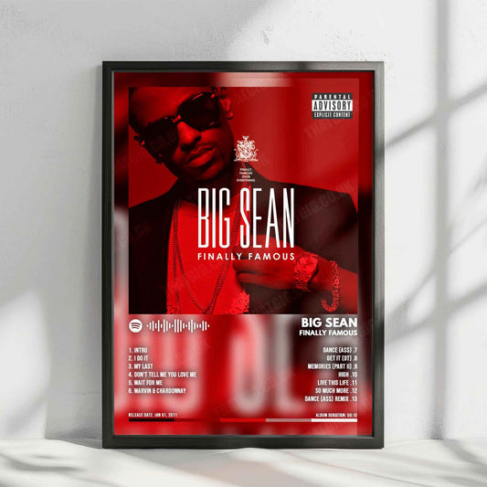 Big Sean "Finally Famous" Album Cover Poster - with Complete Tracklist