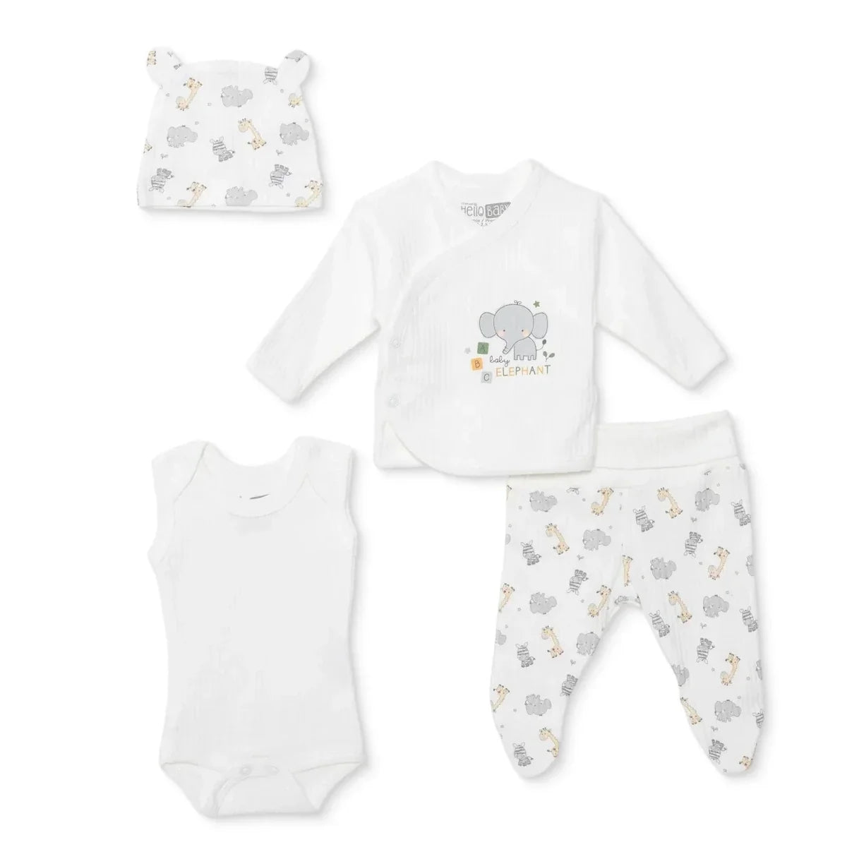 HelloBaby 4 Piece Animal Print Premature Baby Hospital Bag Set