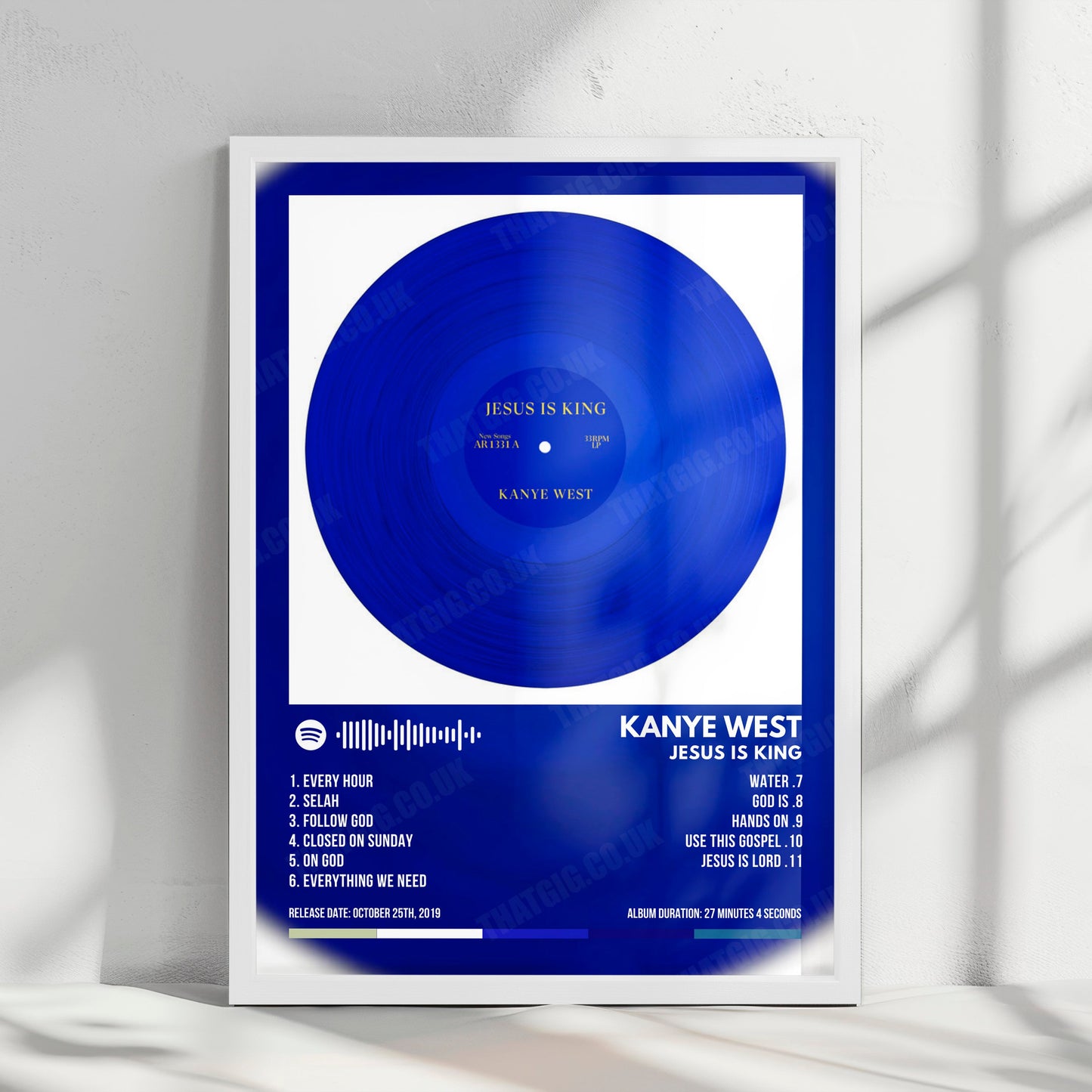 Kanye West "Jesus Is King" Album Cover Poster - with Complete Tracklist