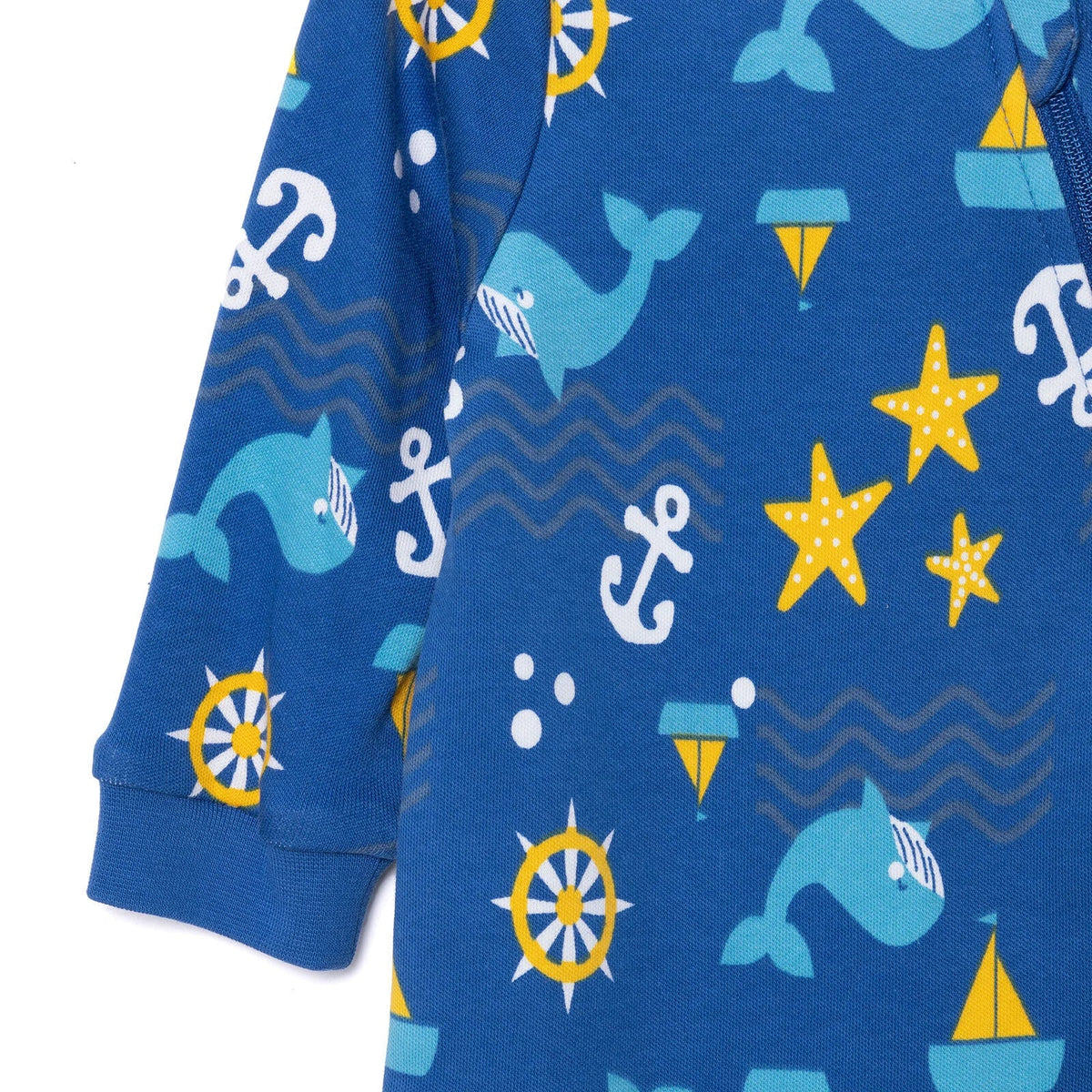 HelloBaby Sea Motif Zip-Up Footless Baby Sleepsuit (6 Months to 3 Years)