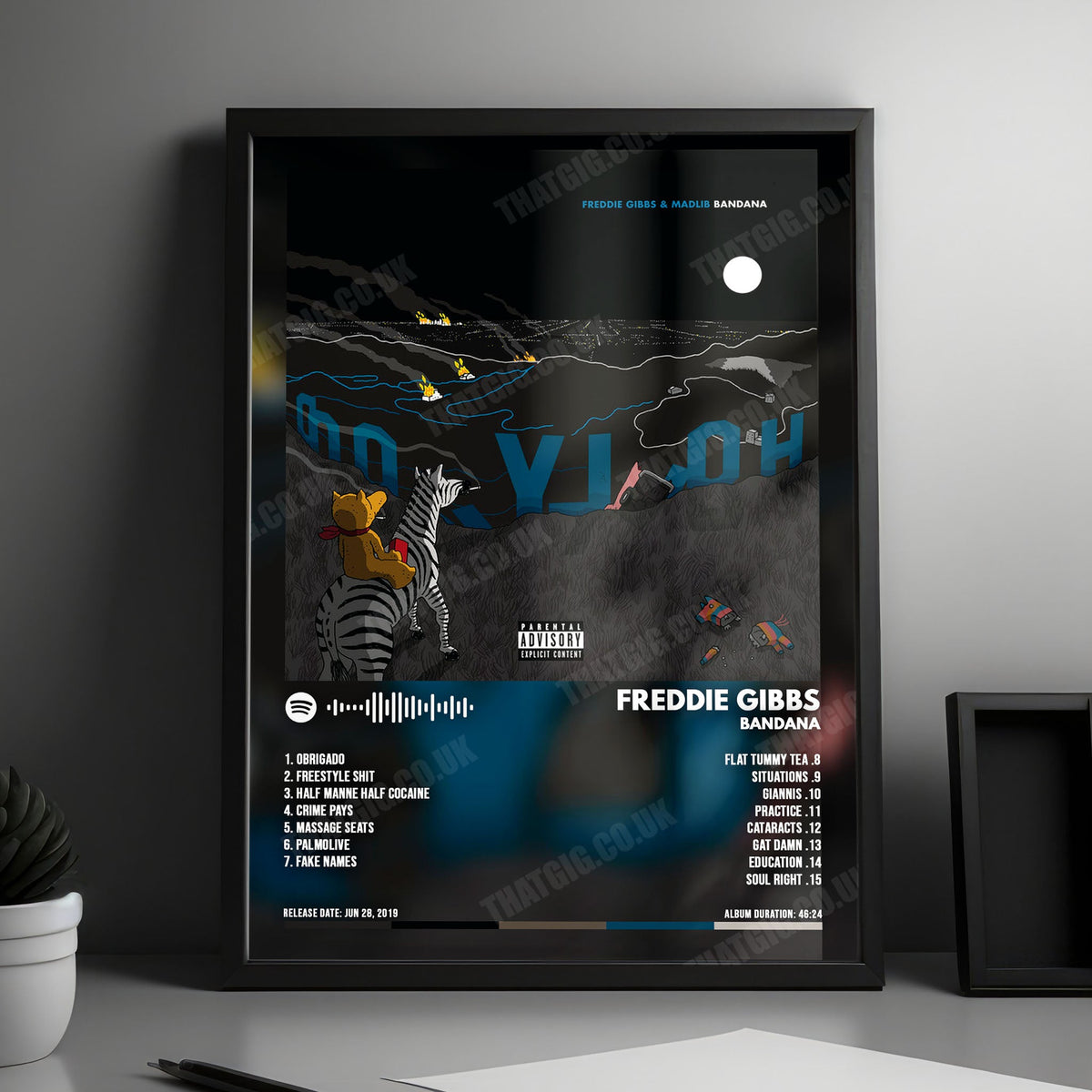 Freddie Gibbs & Madlib "Bandana" Album Cover Poster - with Complete Tracklist