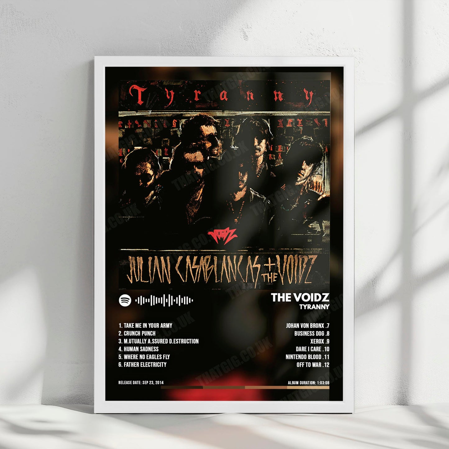 The Voidz "Tyranny" Album Cover Poster - with Complete Tracklist