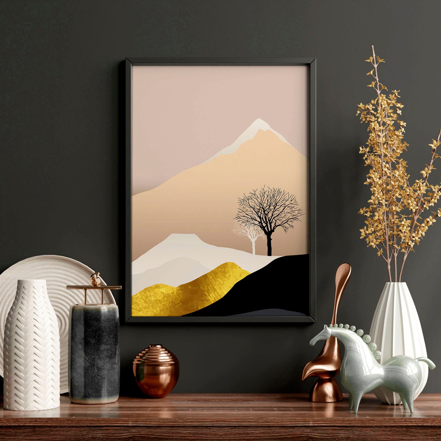 Wall art Scandinavian for office | set of 3 framed wall art