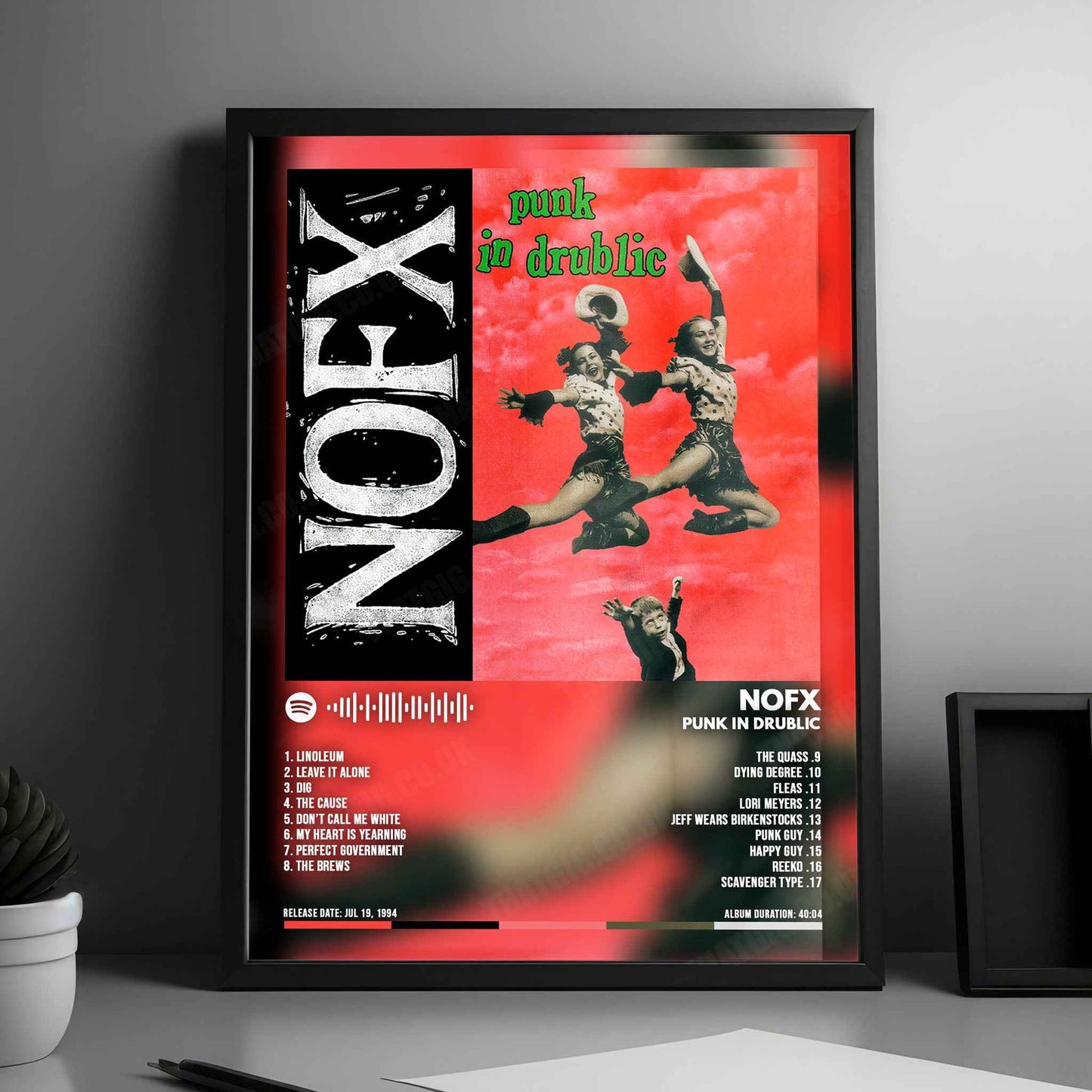 NOFX "Punk in Drublic  " Album Cover Poster - with Complete Tracklist