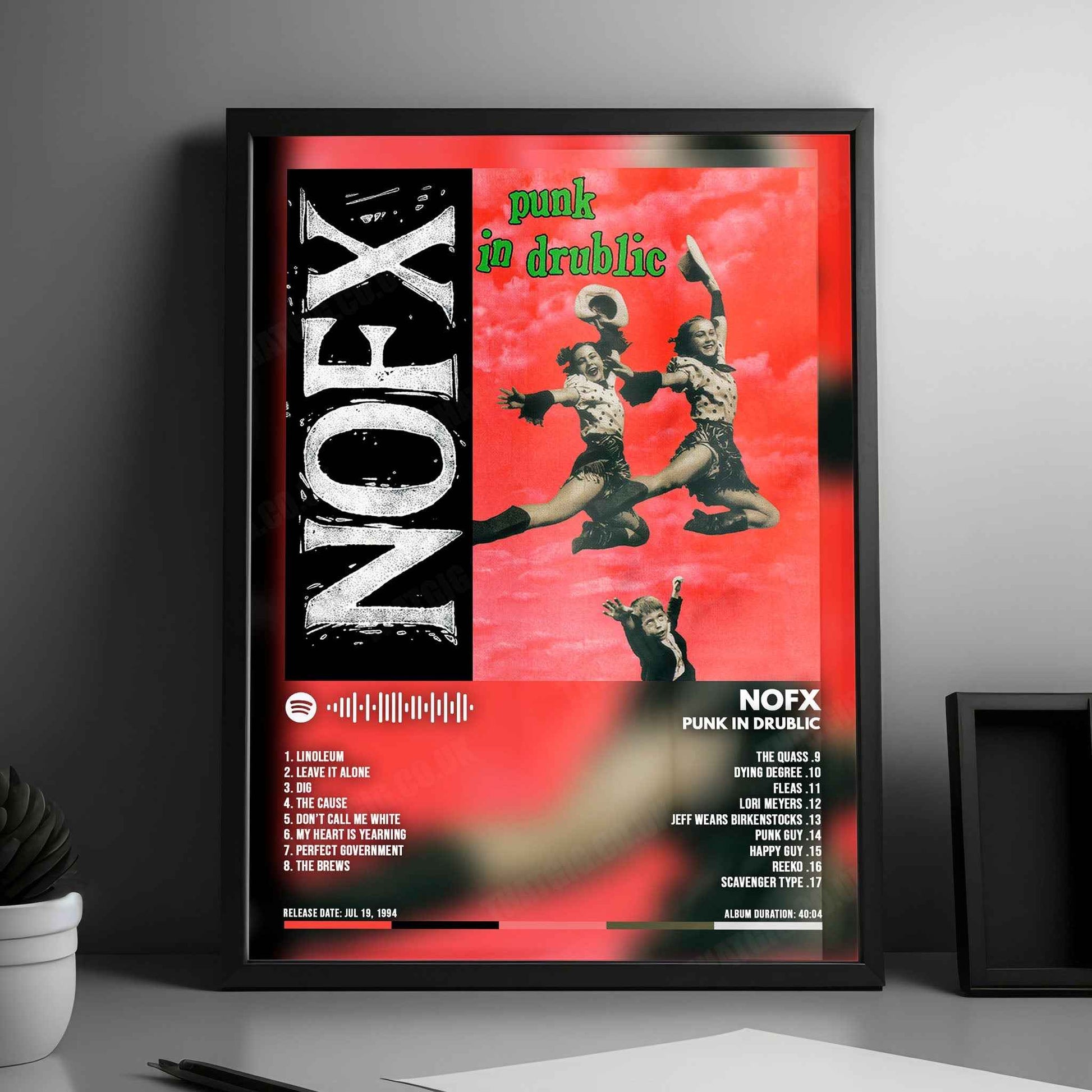NOFX "Punk in Drublic  " Album Cover Poster - with Complete Tracklist