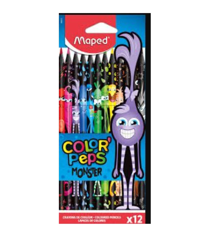 Monster colouring pencils 12 pack