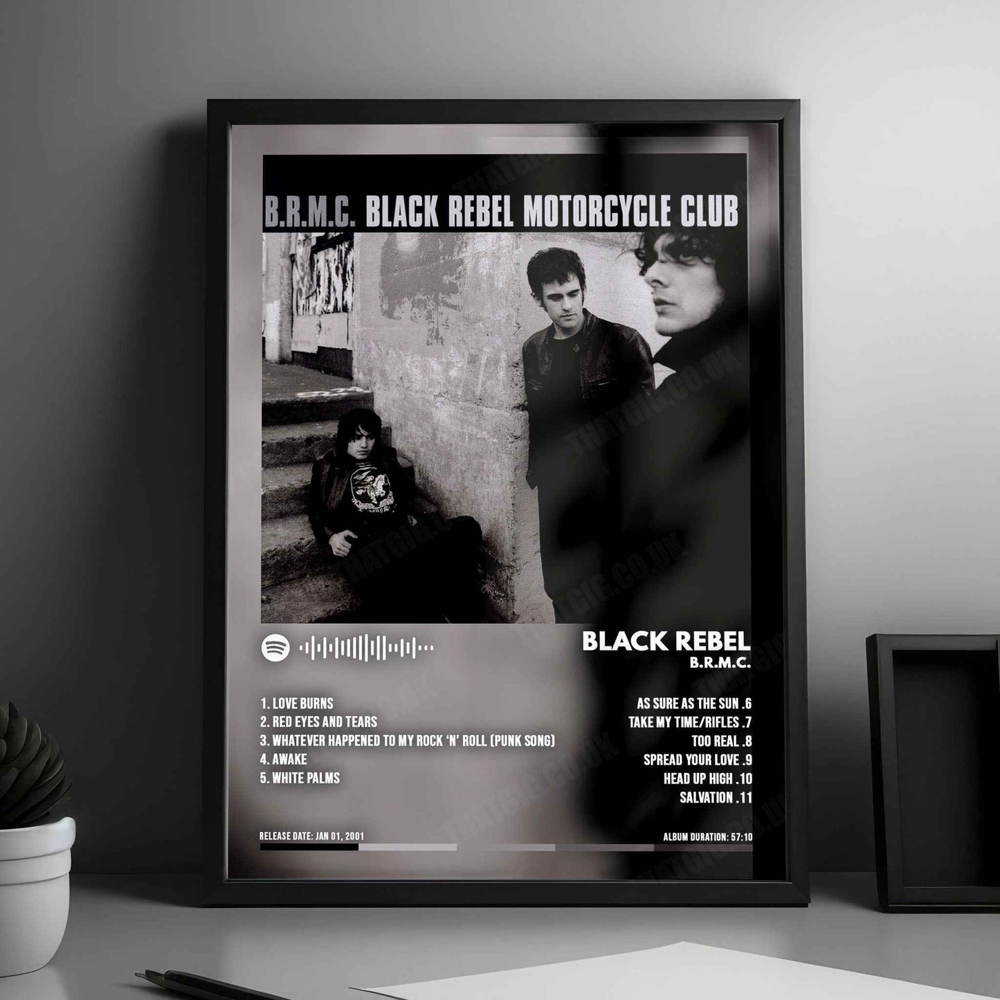 Black Rebel Motorcycle Club "BRMC" Album Cover Poster - with Complete Tracklist
