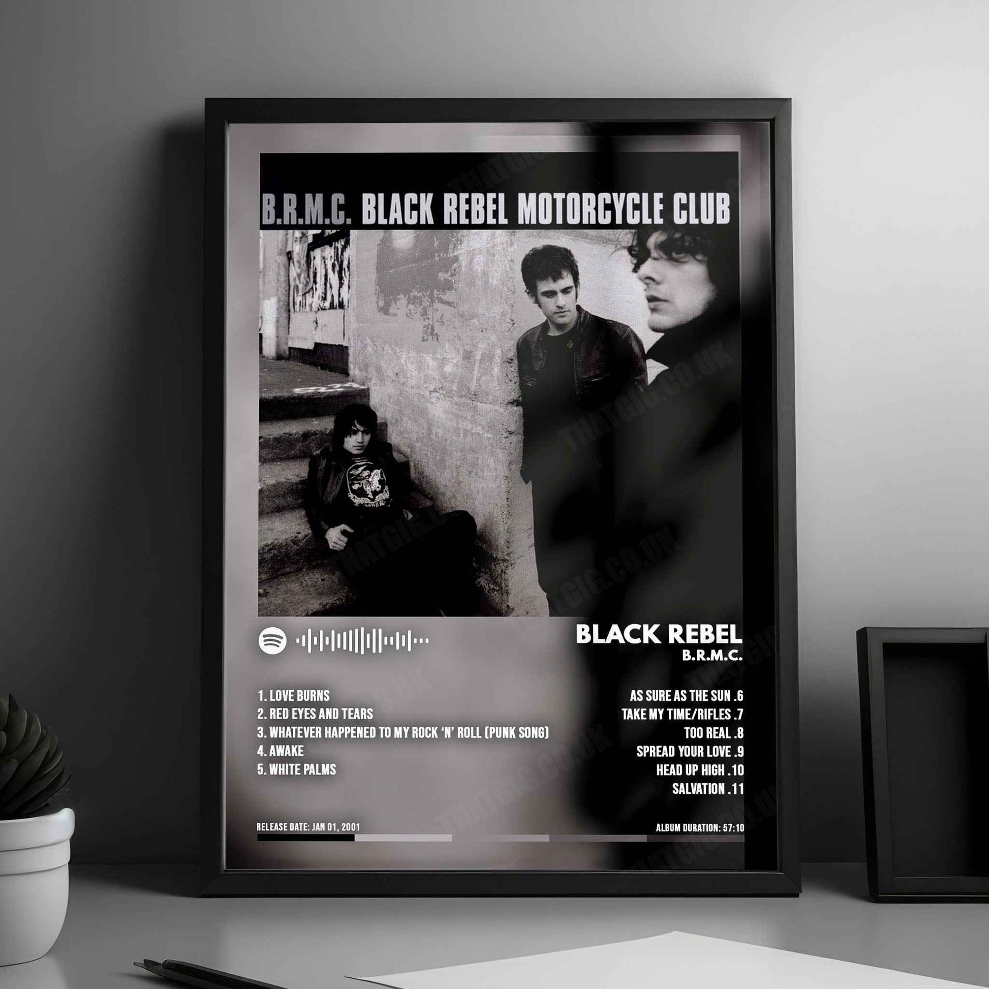 Black Rebel Motorcycle Club "BRMC" Album Cover Poster - with Complete Tracklist