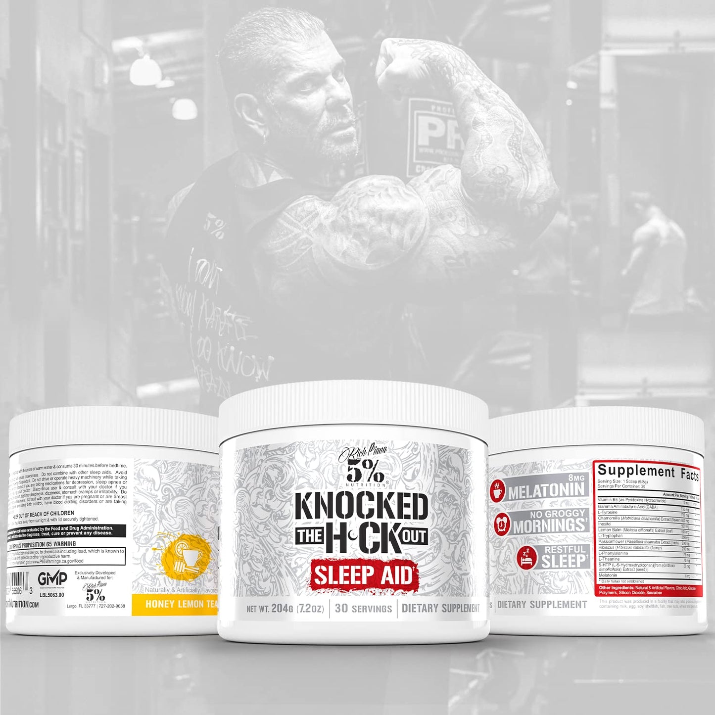 5% Nutrition Rich Piana Knocked Out Natural Sleep Aid | Deep Sleep & Post-Workout Recovery | Apple Cider