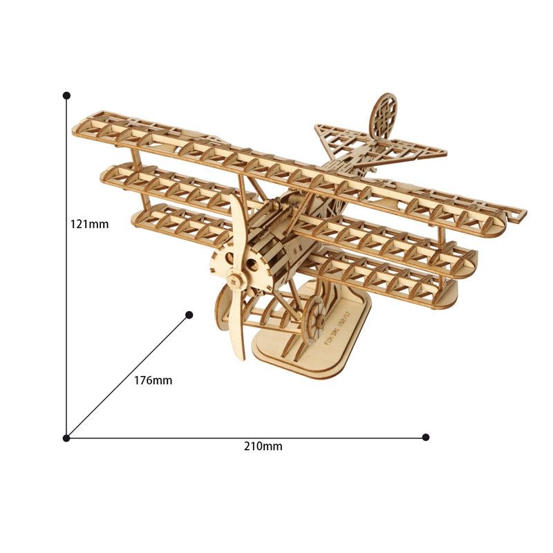 Airplane Bi-Plane TG301 3D Wooden Puzzle