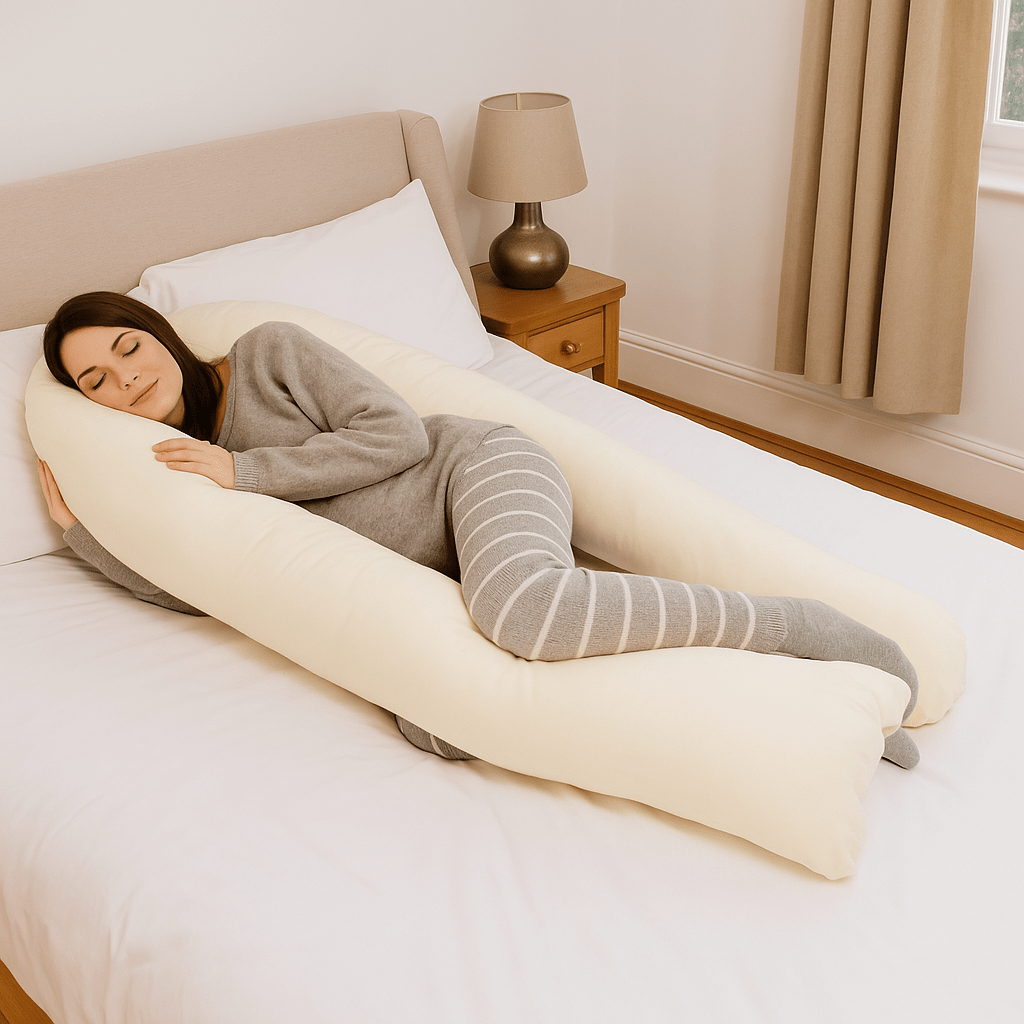 6 Ft Maternity Pillow And Case - Cream