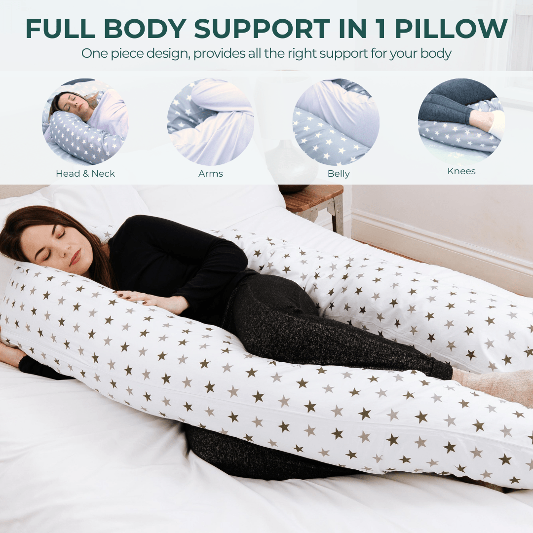 6 Ft Maternity Pillow And Case - Grey