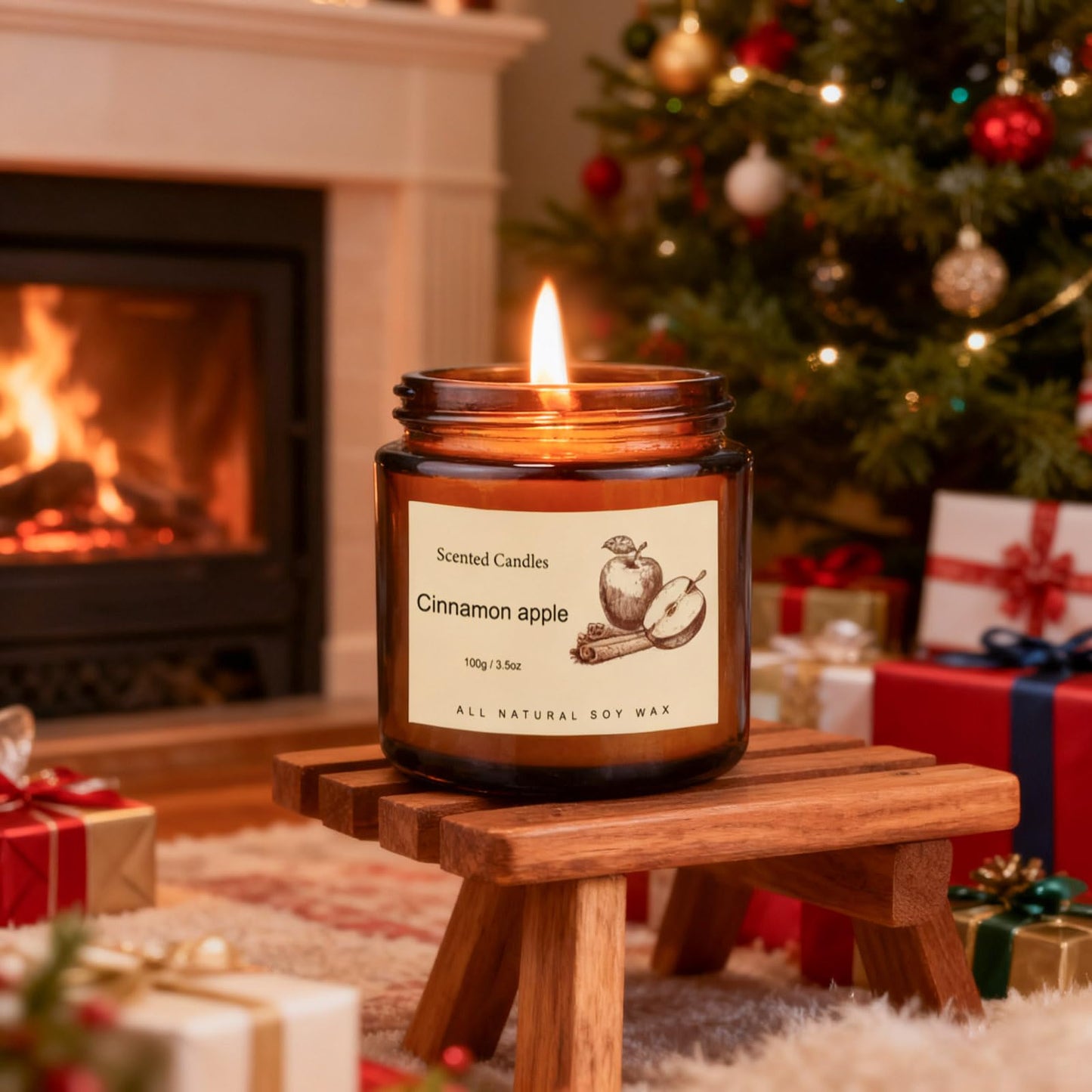 6 Pack Winter Candles – Soy Scented Gift Set with Cinnamon Apple, Pumpkin Chai & Vanilla