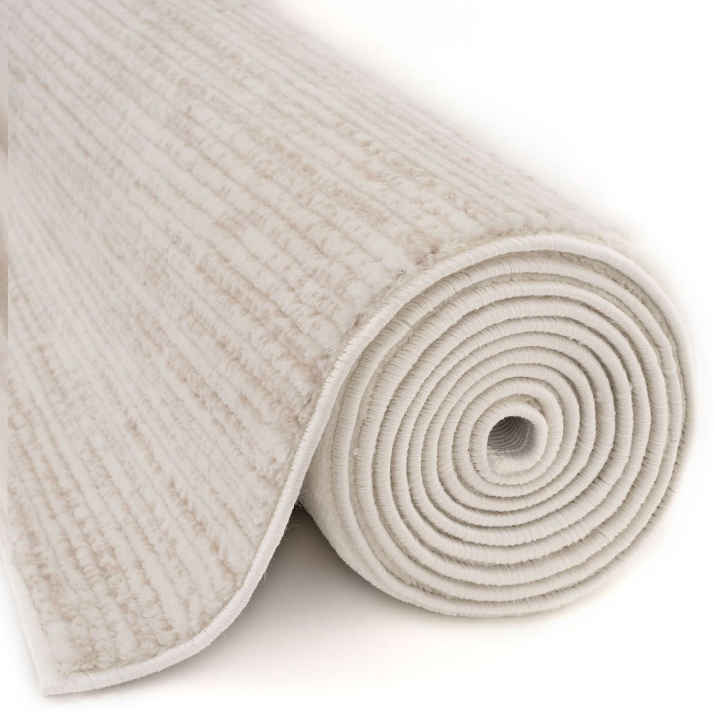 Carmel Cream-Beige Striped Rug | 6010
