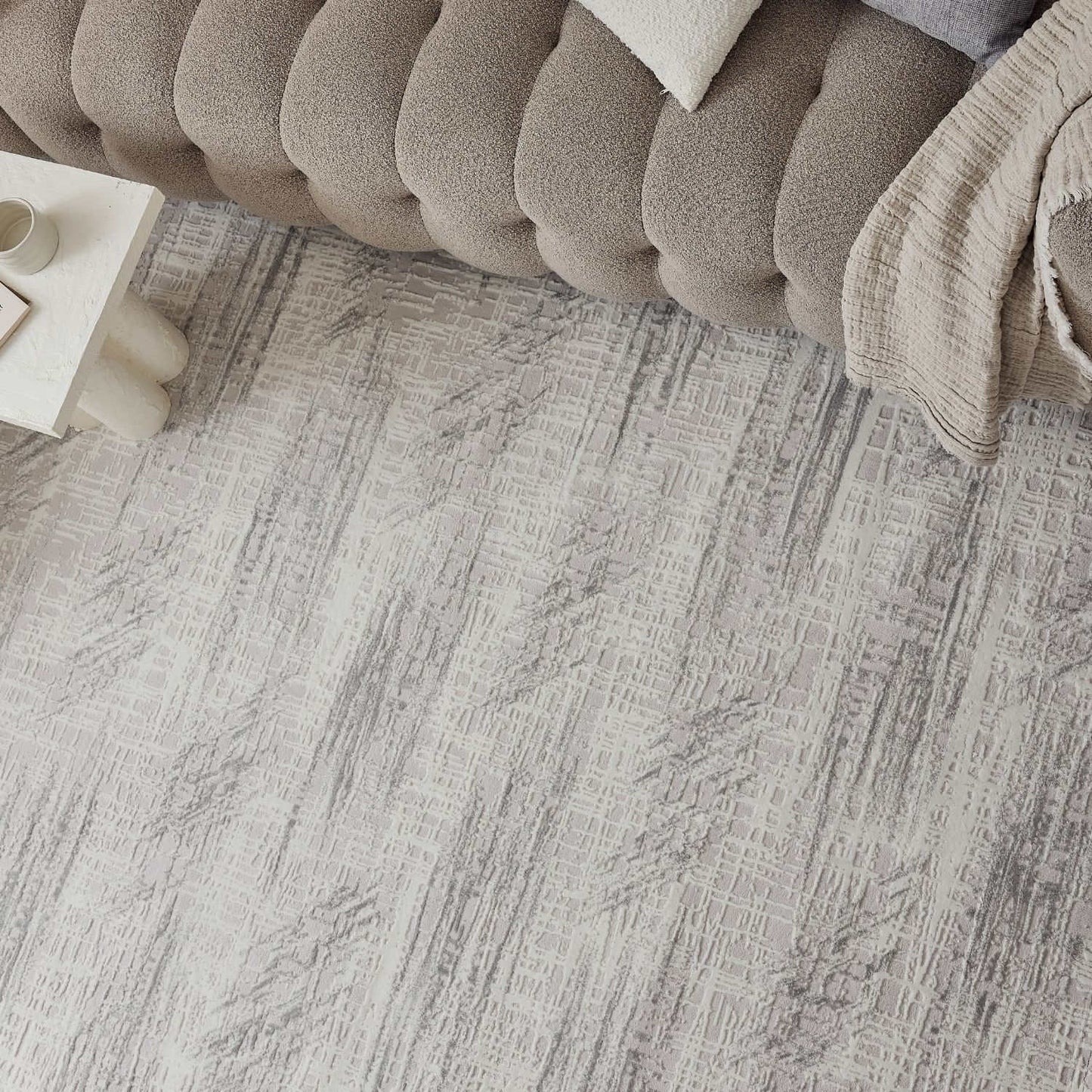 Carmel Cream-Grey Abstract Rug | 6030