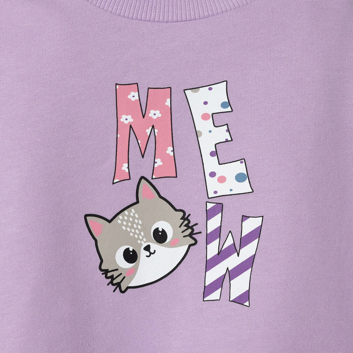HelloBaby "Meow" Slogan Brushed Loopback Baby Sweatshirt (6 Months to 5 Years)