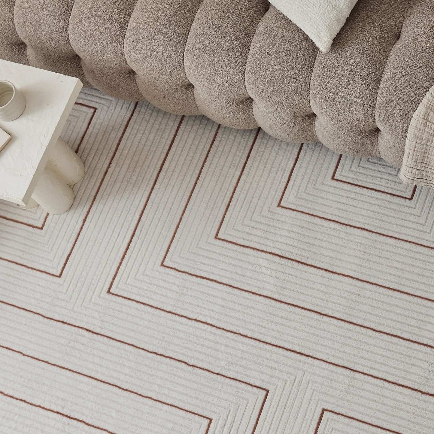Carmel Cream-Terra Geometric Rug | 6040