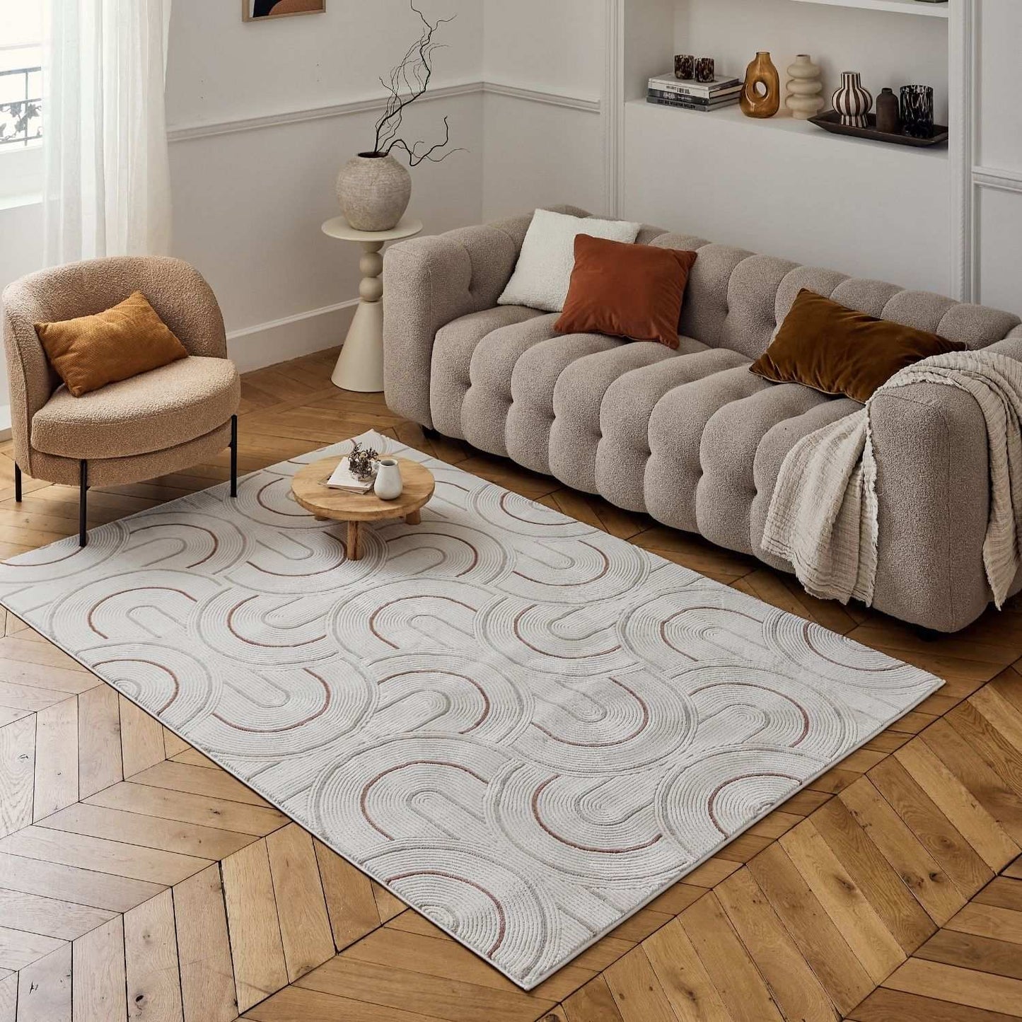 Carmel Cream-Terra Geometric Rug | 6070