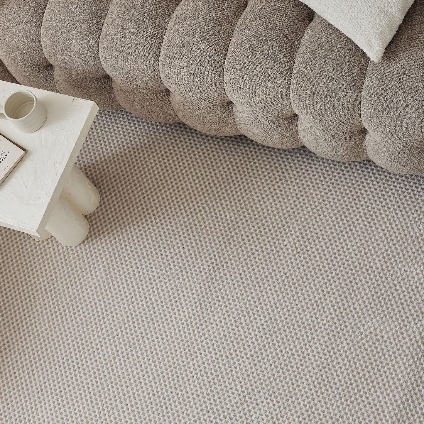 Carmel Cream-Beige Dots Rug | 6080