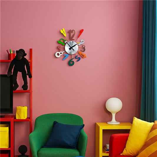 Franci Multi-Colour Funky Numbers Wall Clock