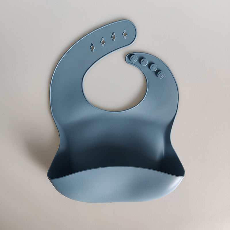Silicone Baby Bib with Pocket - BPA-Free Waterproof Feeding Bib