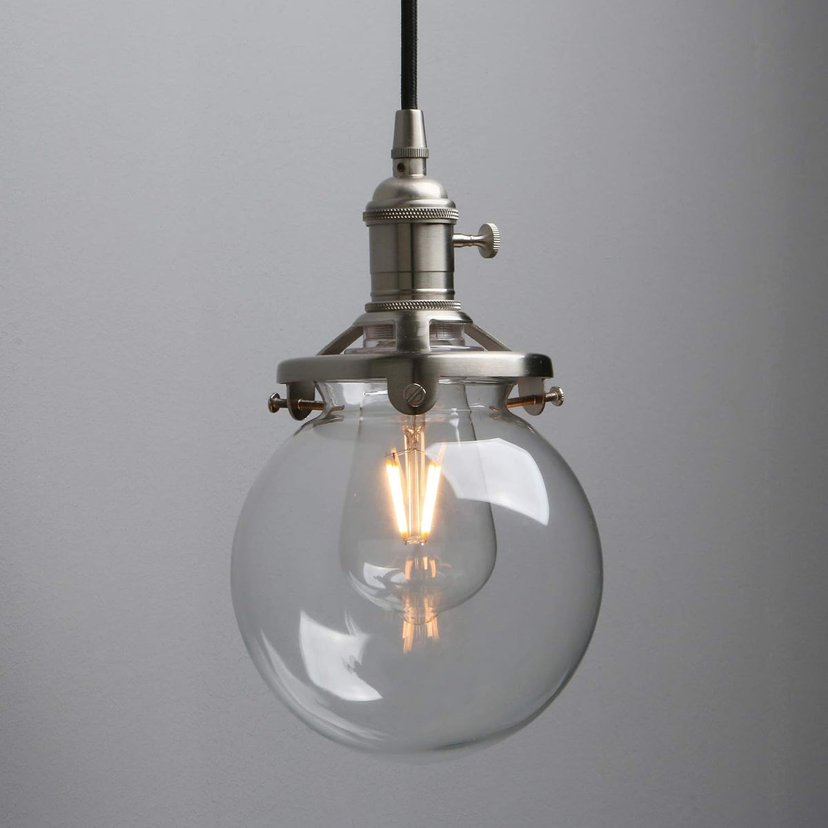 3 Light Pendant Chandelier Vintage Industrial Globe Glass E27 Phansthy