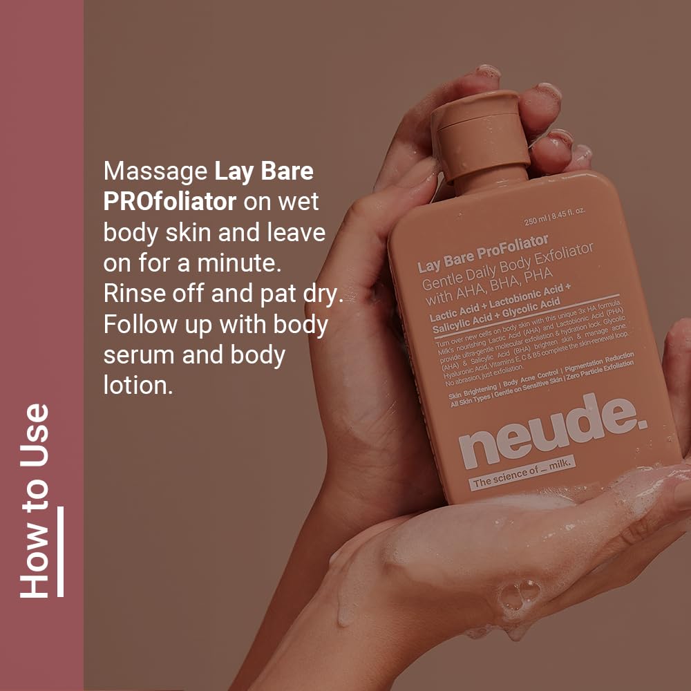 Neude Lay Bare Body Scrub 250ml with AHA BHA PHA for Smooth Skin