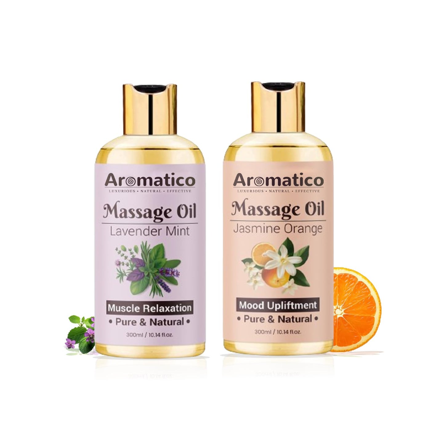Lavender Mint Massage Oil 300ml for Couples - Natural, Non-Sticky Formula